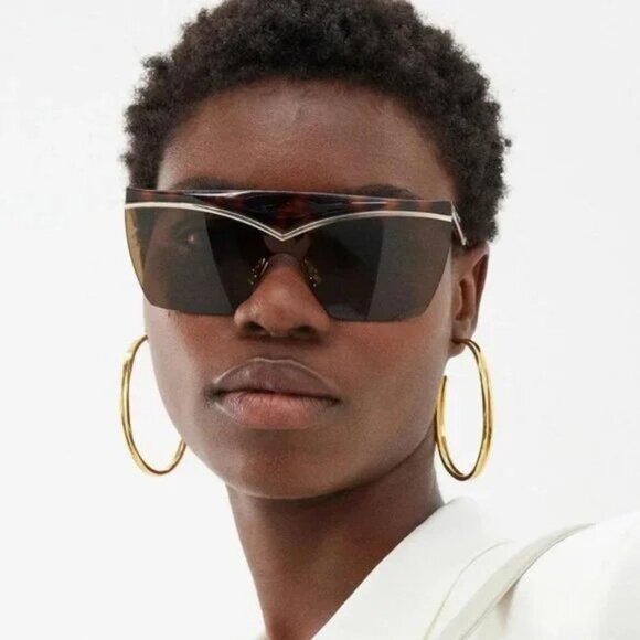 NEW SAINT LAURENT SUNGLASSES SL614 MASK 002 HAVANA GOLD WOMEN main image 9